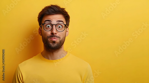 Portrait of a handsome senior businessman with glasses, smiling casually in a close-up shot, showcasing his mature expression and stylish hair