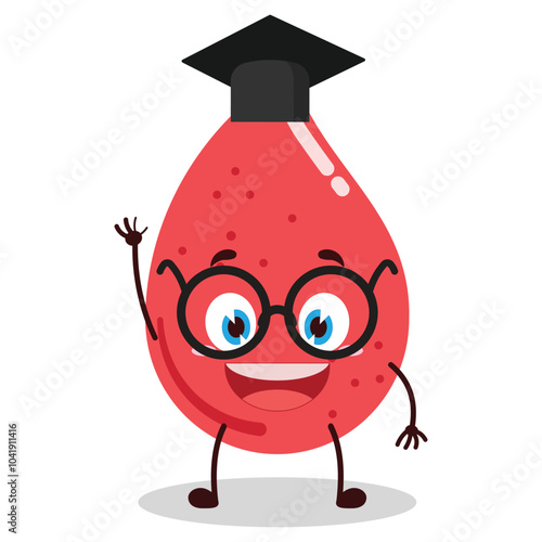 cute graduation college student expression of blood character