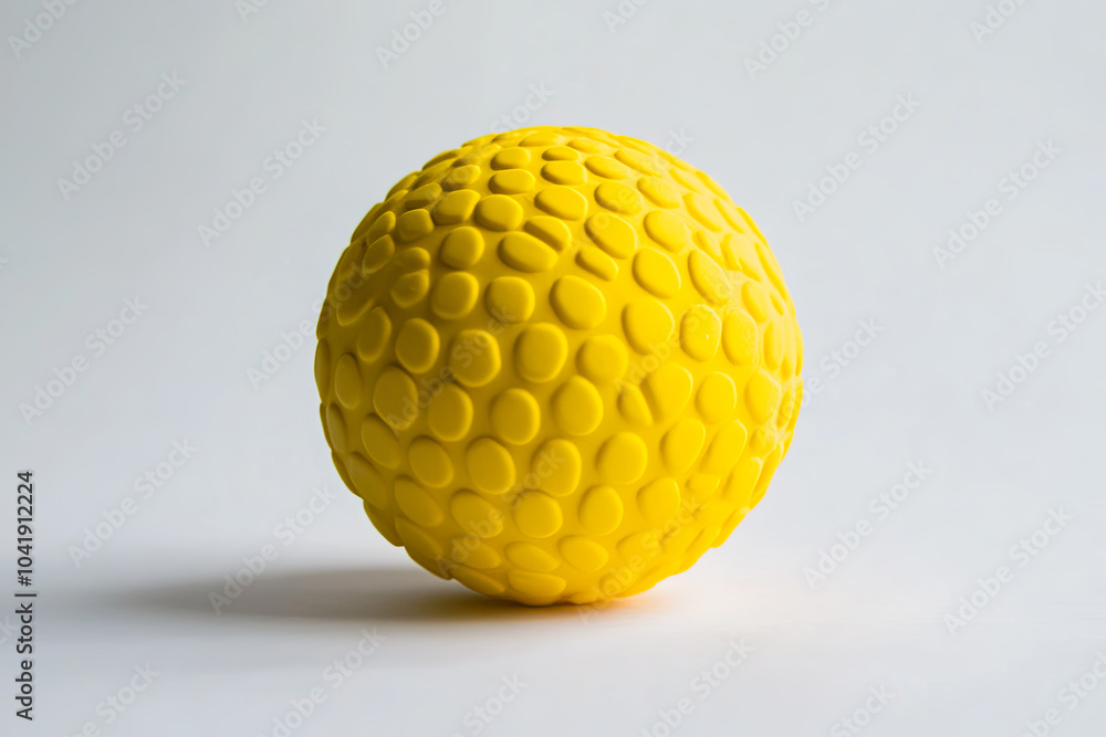 Yellow lacrosse ball with a rubber texture on a white background Yellow lacrosse ball with a rubber texture on a white background