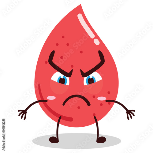 cute provoked expression of blood character