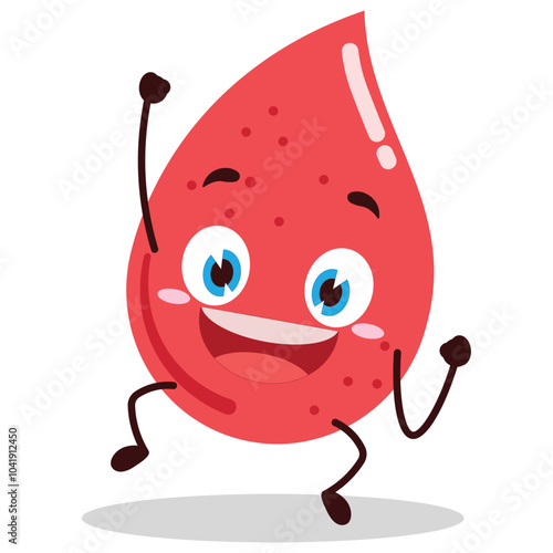 cute hurray victory expression of blood character