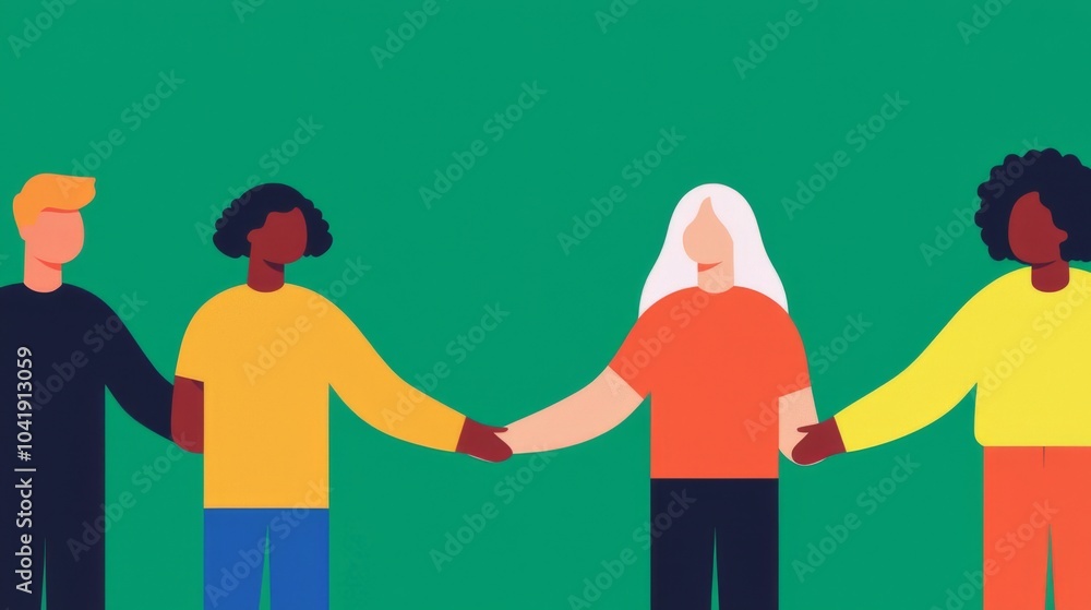 Diverse group of people holding hands. Diverse group of people holding hands.