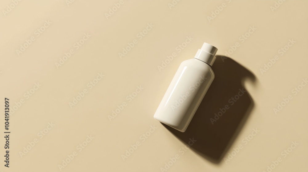 a floating cosmetic bottle with a glossy pearl white a floating cosmetic bottle with a glossy pearl white