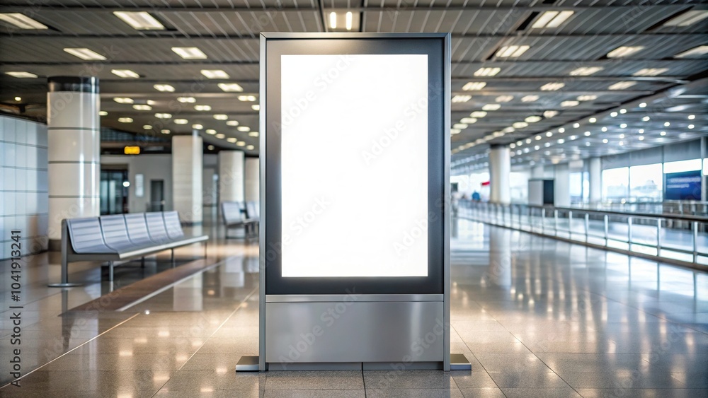 Blank light box in airport mockup Blank light box in airport mockup
