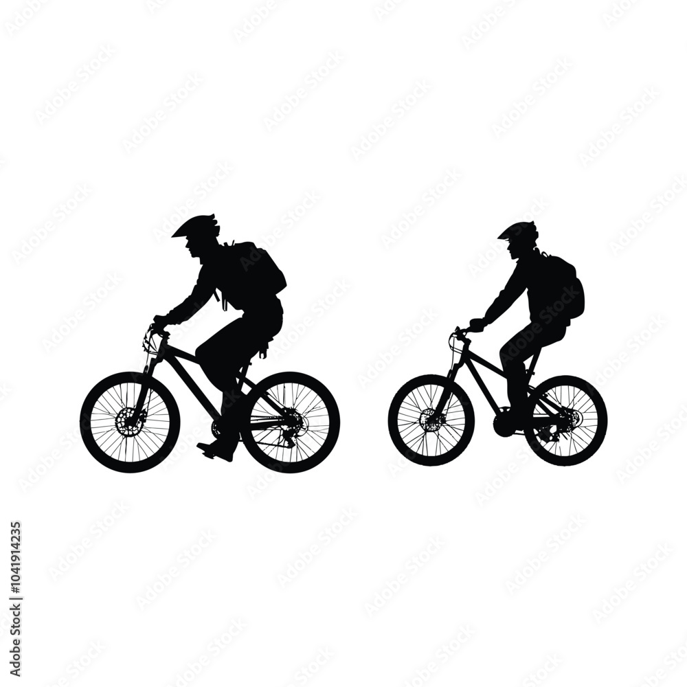 Fototapeta premium Cycle Silhouette set Clipart on a white Background