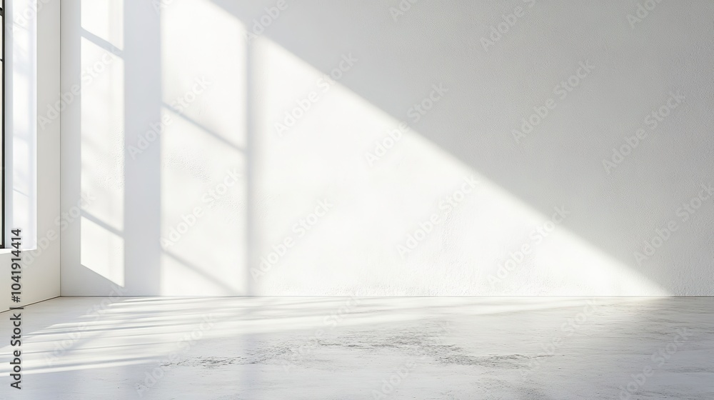 Bright Minimalist Interior with Soft Shadows Bright Minimalist Interior with Soft Shadows