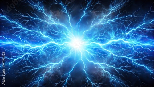 Blue lightning energy explosion backdrop