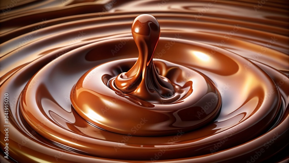 Indulgent Brown Chocolate Melting and Flowing Down in High Depth of Field - 3D Rendered Delightful Chocolate Liquid Indulgent Brown Chocolate Melting and Flowing Down in High Depth of Field - 3D Rendered Delightful Chocolate Liquid