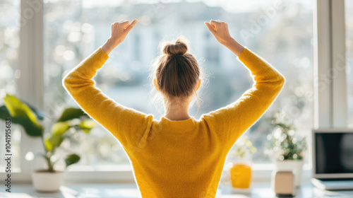 Active Break, individual energizing during work hours, promoting wellness, productivity, and a balanced lifestyle through movement. photo