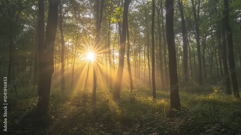 Obraz premium morning in the forest .