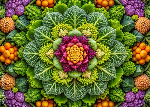 Wallpaper Mural Intricate Vegetable Arrangement in Symmetrical Design for Candid Photography Torontodigital.ca