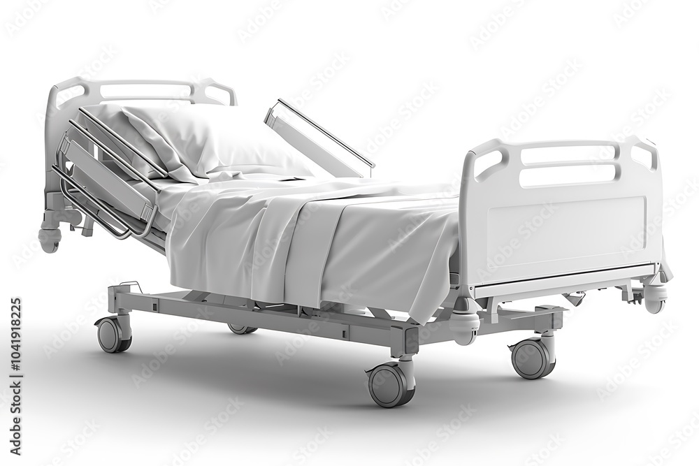 Hospital bed on white background Hospital bed on white background