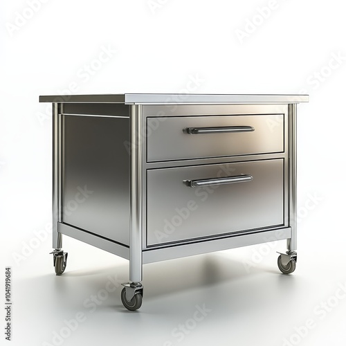 Stainless Steel Kitchen Island with Industrial Design