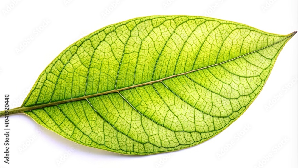Close-up of a baobab tree leaf macro isolated on white background Close-up of a baobab tree leaf macro isolated on white background