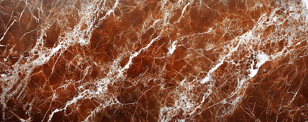 A rich brown marble slab featuring intricate white veining patterns, creating a luxurious and sophisticated aesthetic. A rich brown marble slab featuring intricate white veining patterns, creating a luxurious and sophisticated aesthetic.
