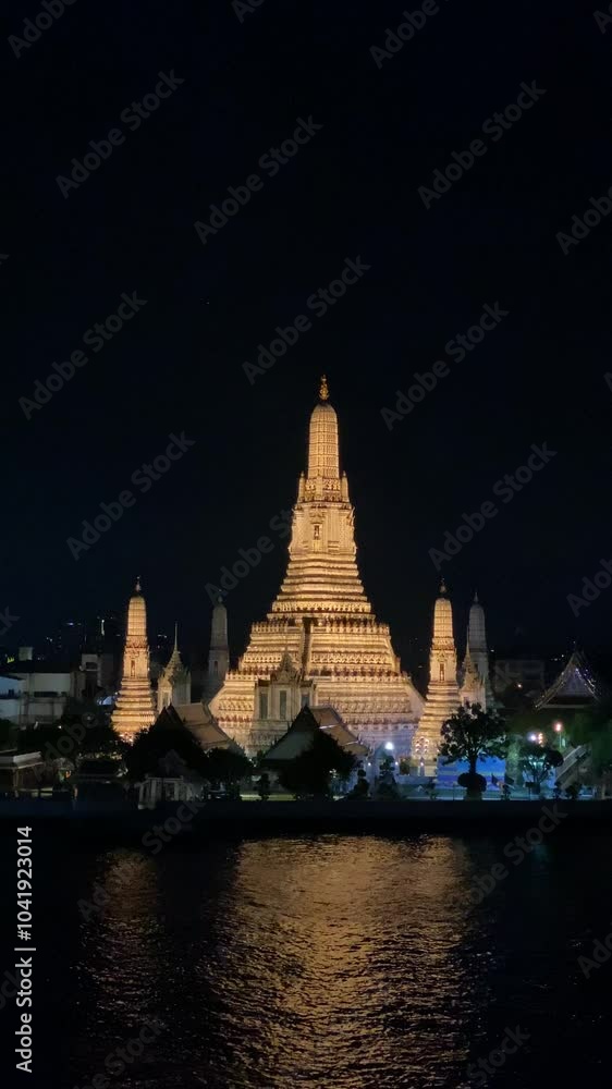 Wat Aron temple sunset river in Bangkok amazing night view Wat Aron temple sunset river in Bangkok amazing night view