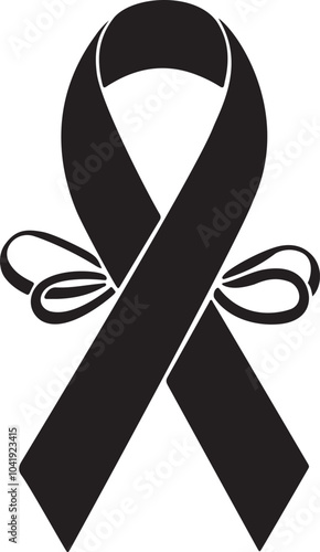 Silhouette image of  symbolic ribbon