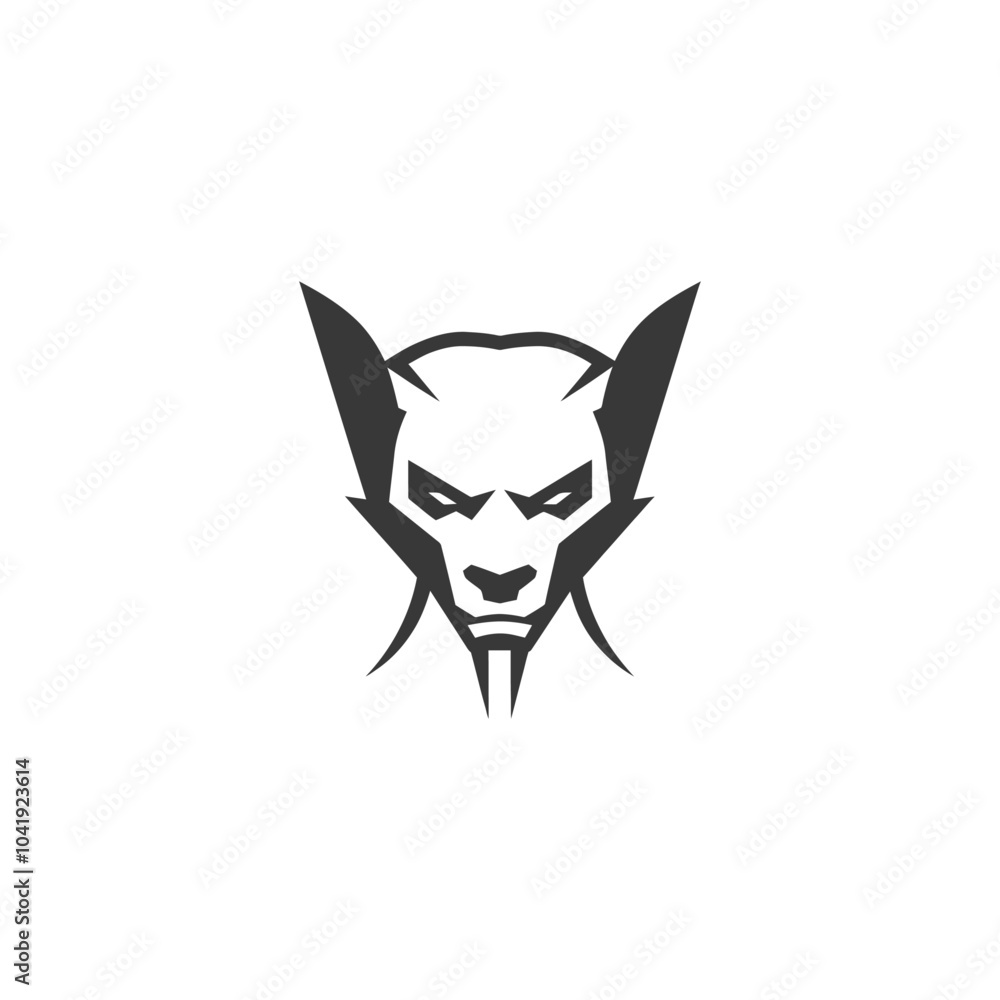 Fototapeta premium Stylized Monochromatic Illustration of a Wolfs Head