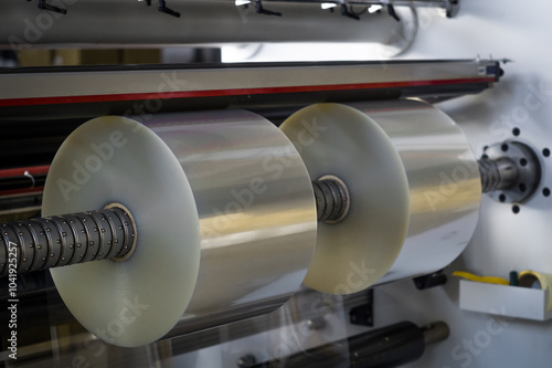 Transparent Film Rollers For Printing Self Adhesive Label On Shaft Slitting And Rewinding Reels Machine
