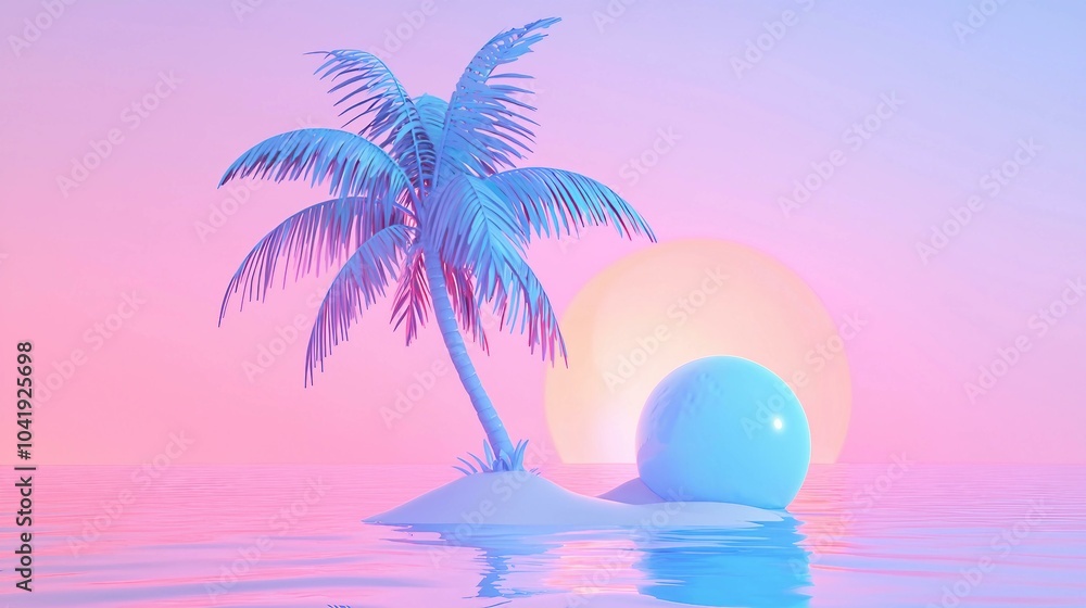 Tropical Sunset Serenity: A Modern Fusion of Nature and Abstract Bliss Tropical Sunset Serenity: A Modern Fusion of Nature and Abstract Bliss