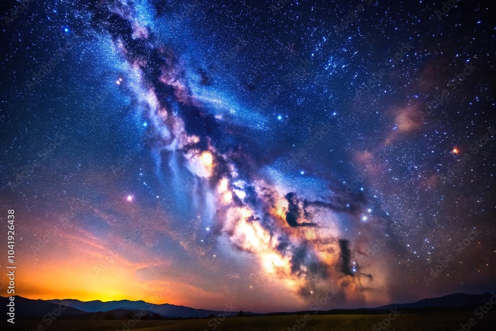 Naklejka premium Dazzling starry sky wallpaper with a universe background