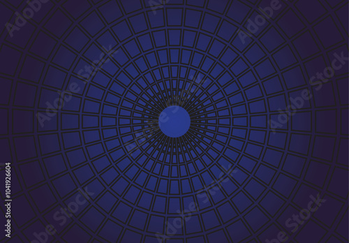 Blue background like inside a glass dome arrangement on a clear night