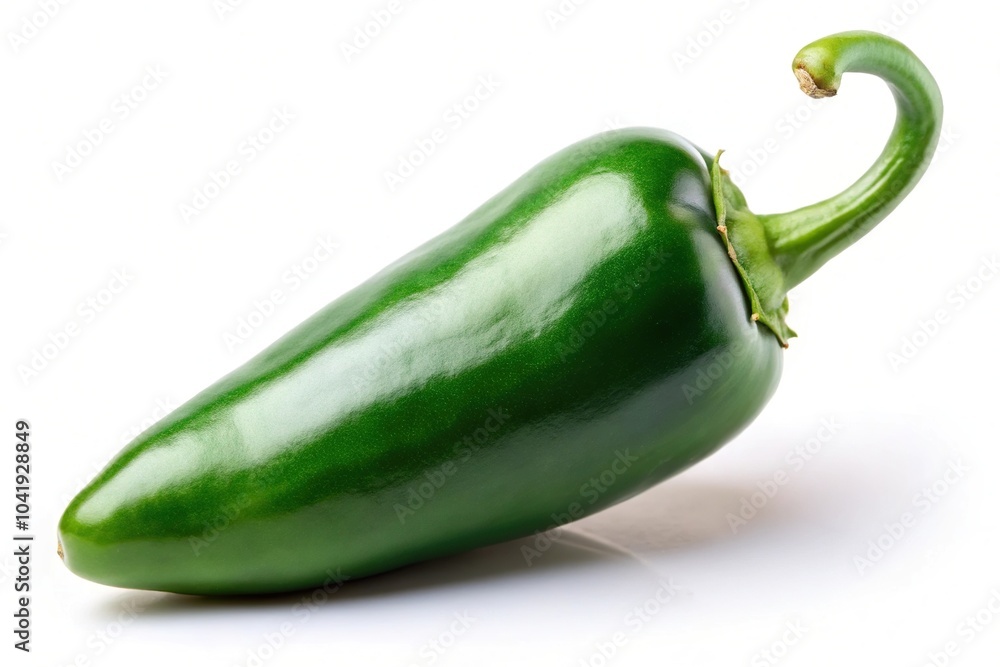 Extreme close-up of green jalapeno chili pepper isolated on white background Extreme close-up of green jalapeno chili pepper isolated on white background