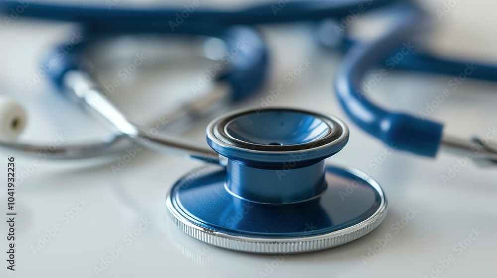 Close Up of a Blue Stethoscope - Medical Equipment Close Up of a Blue Stethoscope - Medical Equipment