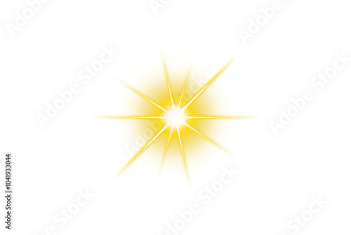 Transparent star light glowing effect isolated white background. Light flare. Sparkle starlight with shine rays. Flash light effects. Light sun PNG. Magic glow, Galaxy, Space overlays design elements