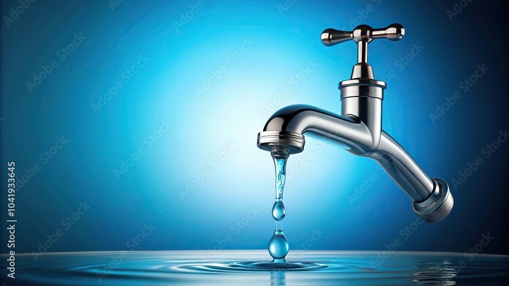 Flowing tap water being wasted at a tilted angle, highlighting the need for pure water conservation Flowing tap water being wasted at a tilted angle, highlighting the need for pure water conservation