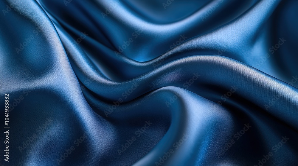 Fototapeta premium Smooth Blue Satin Fabric Texture for Backgrounds