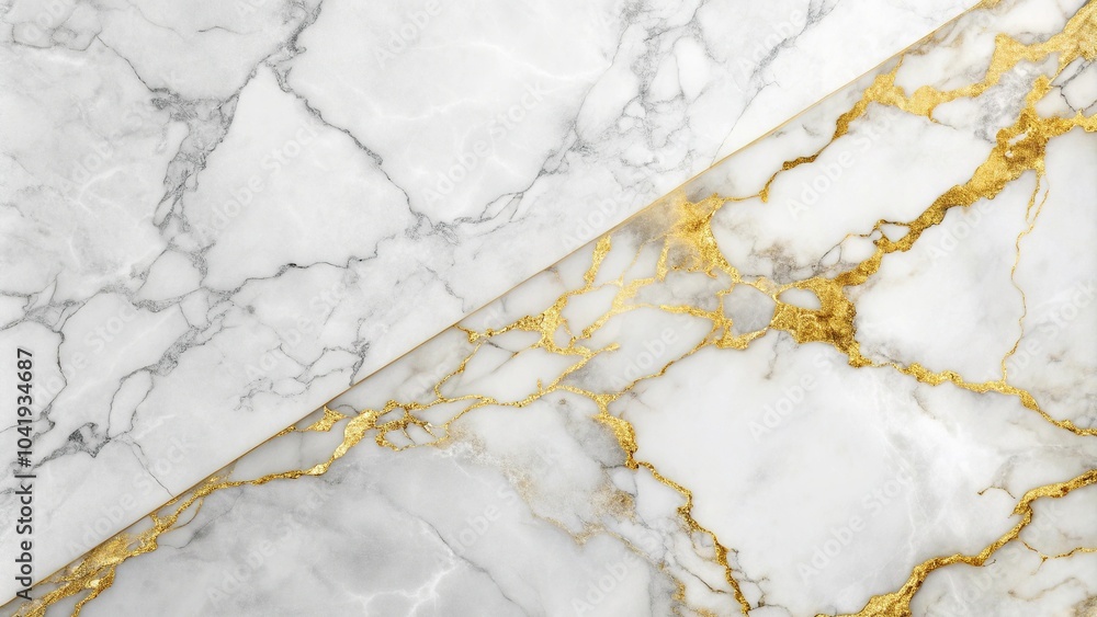 Elegant and modern white and gold marble background with gold accents Elegant and modern white and gold marble background with gold accents