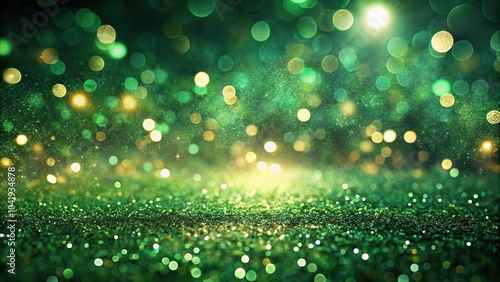 forest green glitter defocused twinkly lights resembling tranquil dawn