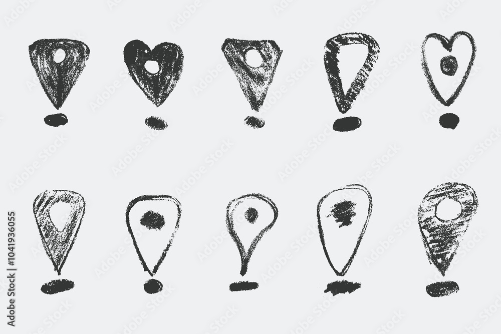 location pin in hand drawn rough texture in vector location pin in hand drawn rough texture in vector