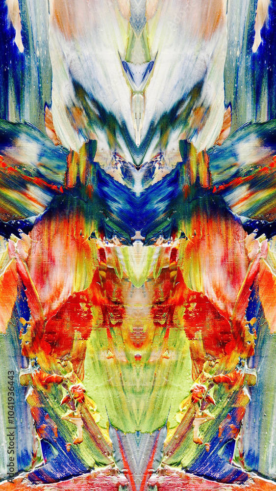 Fototapeta premium Abstract background art . Ethnic pattern. Mixtures of oil paint. Trendy hand painting canvas. Wall decor and Wall art prints Idea. 3D Texture. Art object