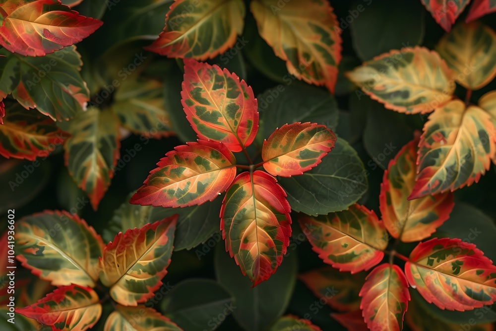 Fototapeta premium A close up of a plant with red and green leaves