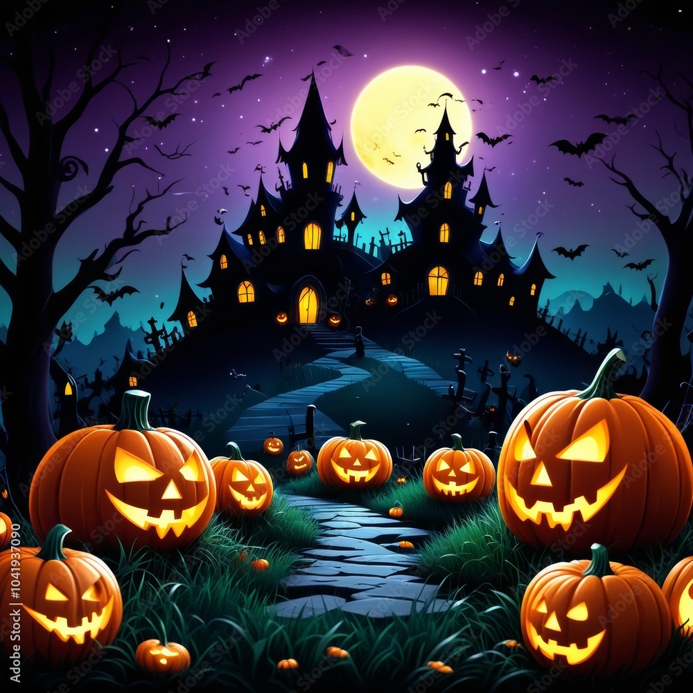 halloween layout, cartoon illustration halloween layout, cartoon illustration