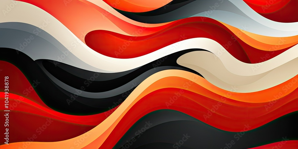 Abstract wavy pattern in red, black, and white Abstract wavy pattern in red, black, and white