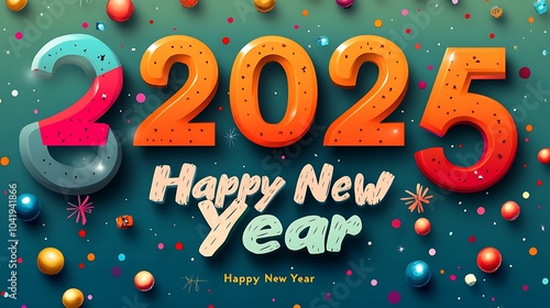 Sparkling 2025 New Year Celebrations in Various Styles and Vibrant Colors