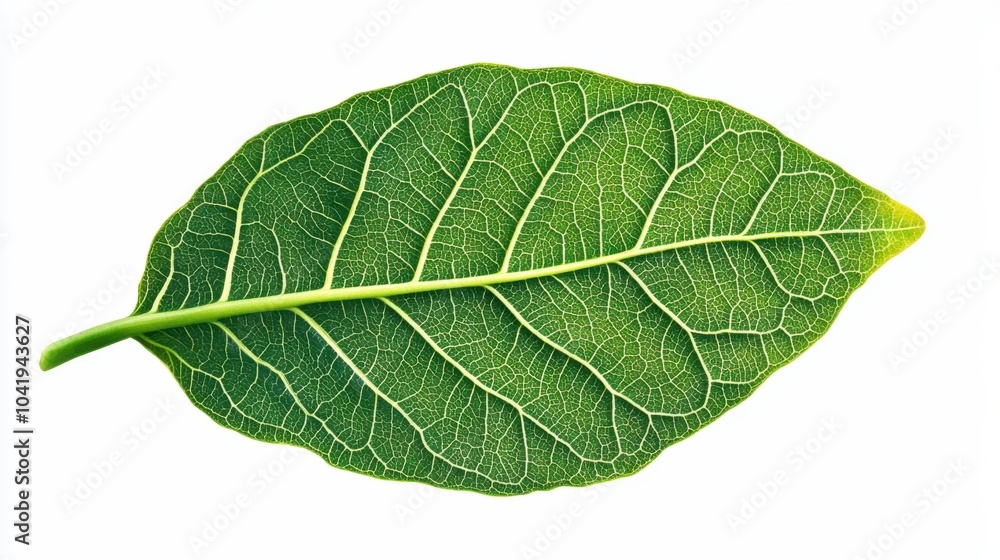 Detailed Green Leaf with Veins and Texture Detailed Green Leaf with Veins and Texture