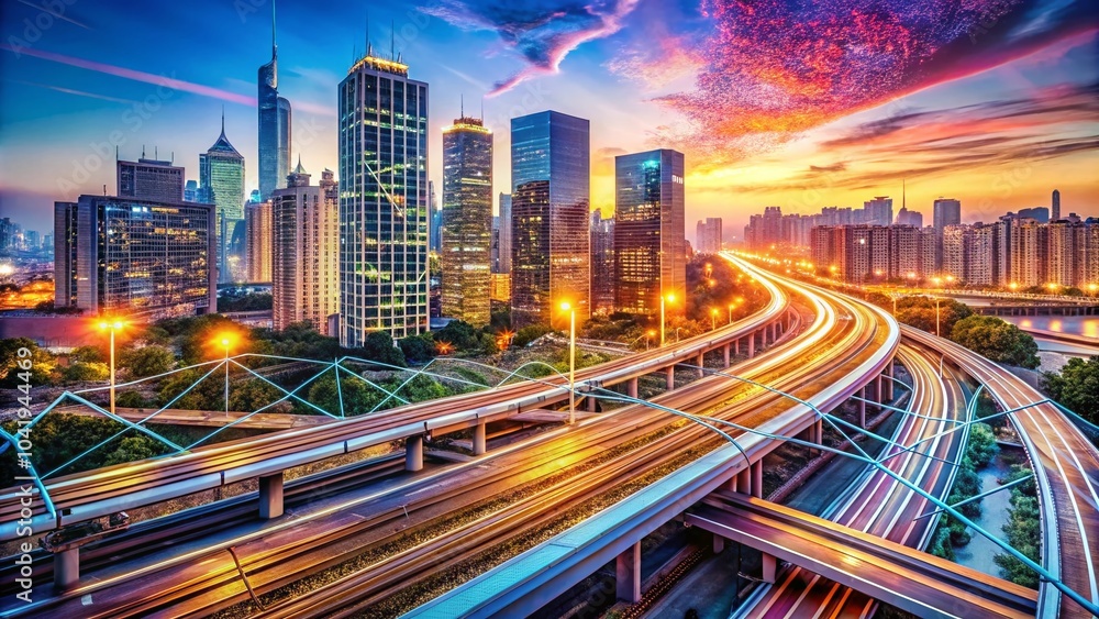 Fototapeta premium Metro Scheme Pattern Background for Urban Design and Planning Projects