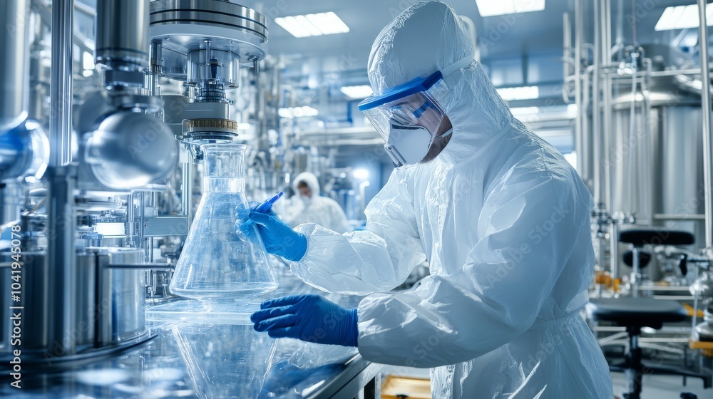 At a modern industrial enterprise, scientists are working on scientific research At a modern industrial enterprise, scientists are working on scientific research