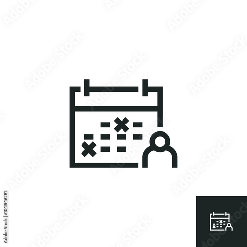 Absenteeism icon isolated on white background. Vector illustrations are made with vector-based software, not AI generated results.