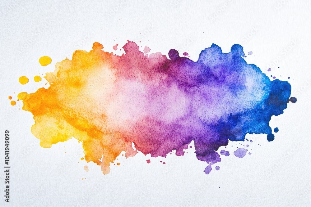 Obraz premium Colorful watercolor splash on a white isolated background.