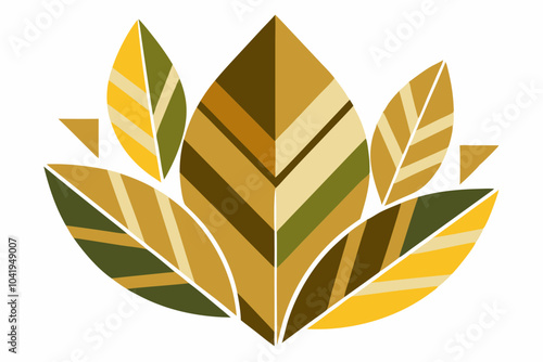 Geometric Abstract Leaves in Muted Color Tones