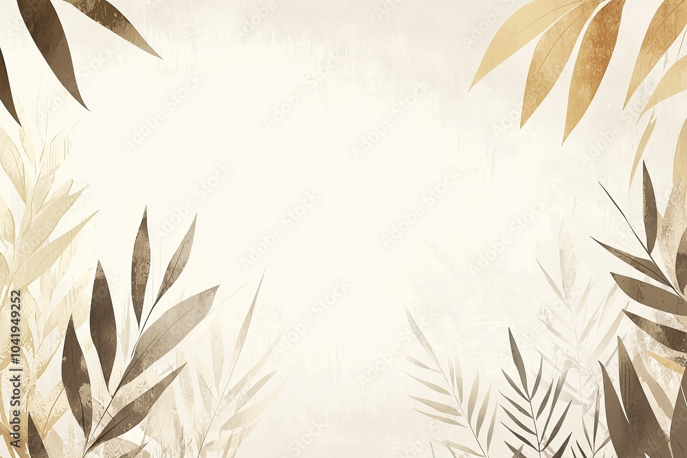 Elegant foliage design on a soft textured background. Elegant foliage design on a soft textured background.