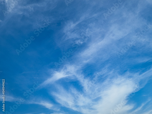 Beautiful blue sky and clouds in the afternoon nature background