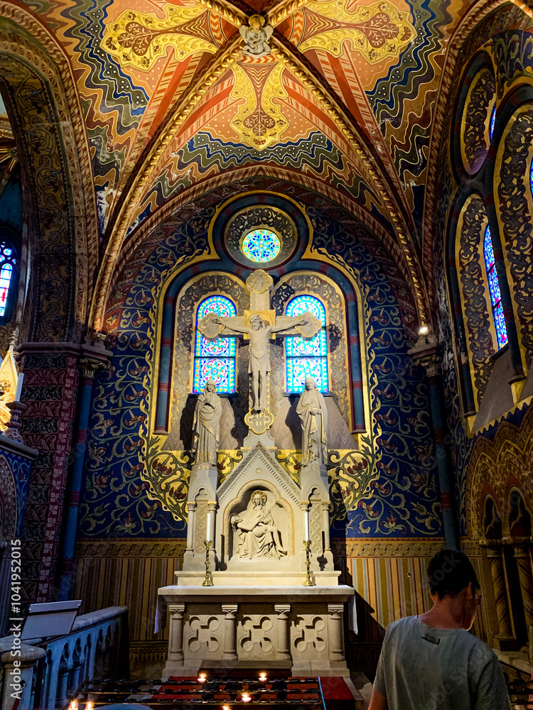 Obraz premium The Church of Our Lady of Buda Castle (Matthias Church) - Side Chapel in Budapest, Hungary.