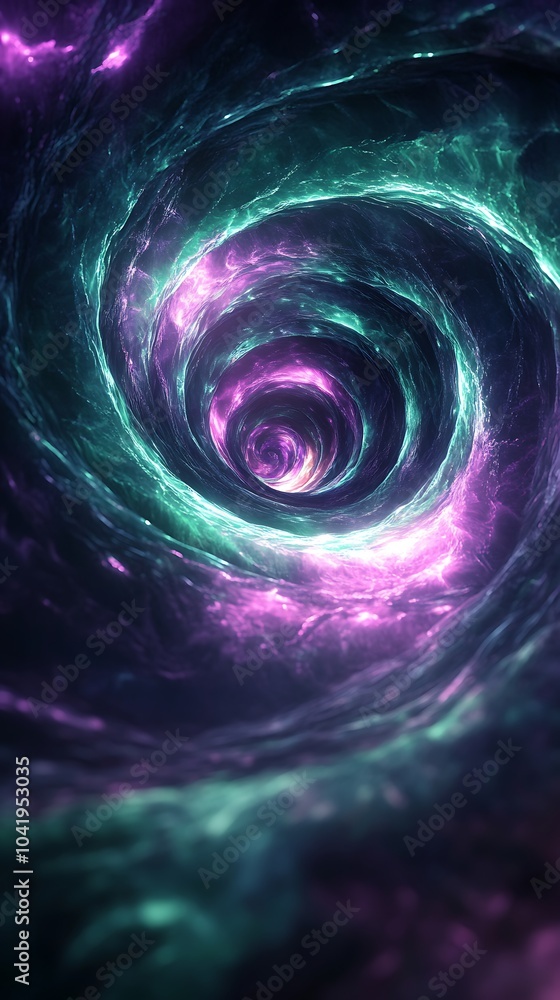 Abstract spiral geometric pattern radiating outward, glowing neon green and purple lines, soft gradient transitions, sharp and clean edges, smooth flow of shapes, Abstract spiral geometric pattern radiating outward, glowing neon green and purple lines, soft gradient transitions, sharp and clean edges, smooth flow of shapes,