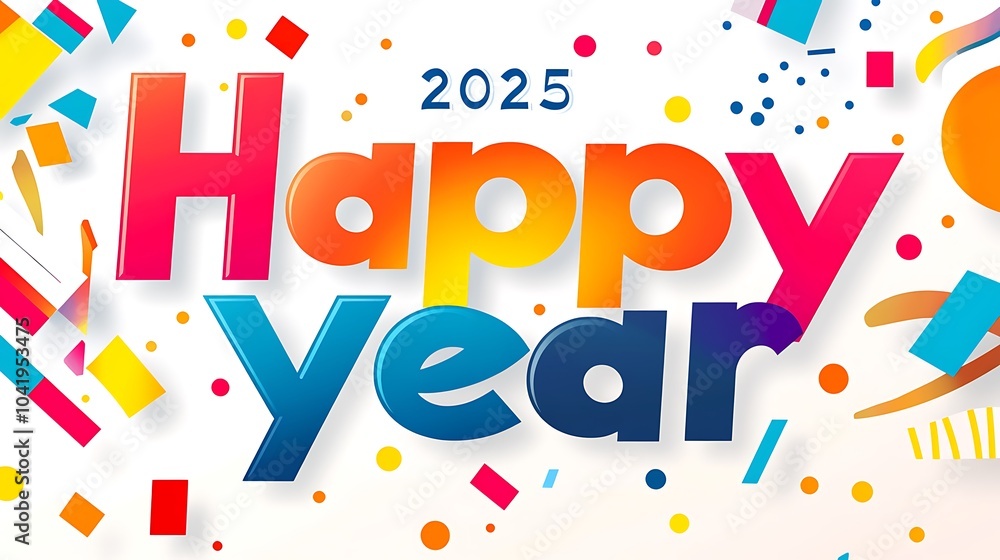 Fototapeta premium Sparkling 2025 New Year Celebrations in Various Styles and Vibrant Colors
